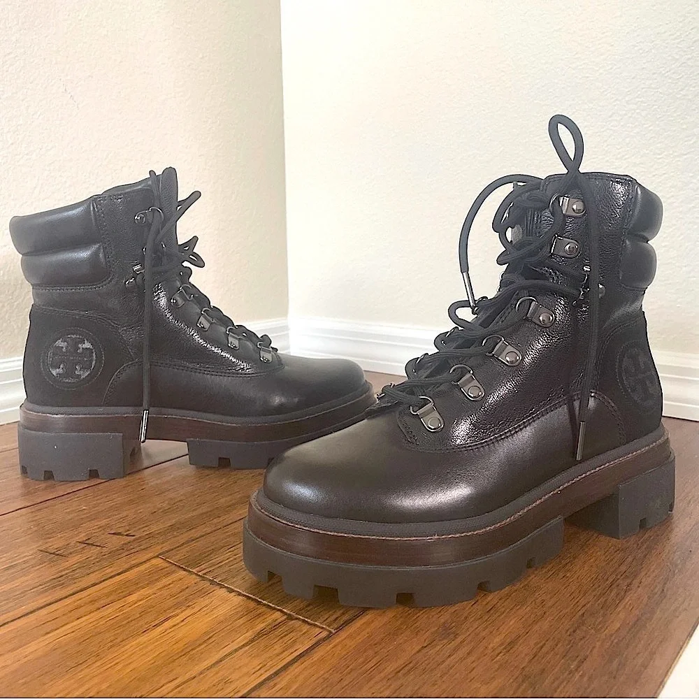 Tory Burch combat boots moto boots ankle boot Miller Lug Hiker boot chunky boots - Picture 16 of 16